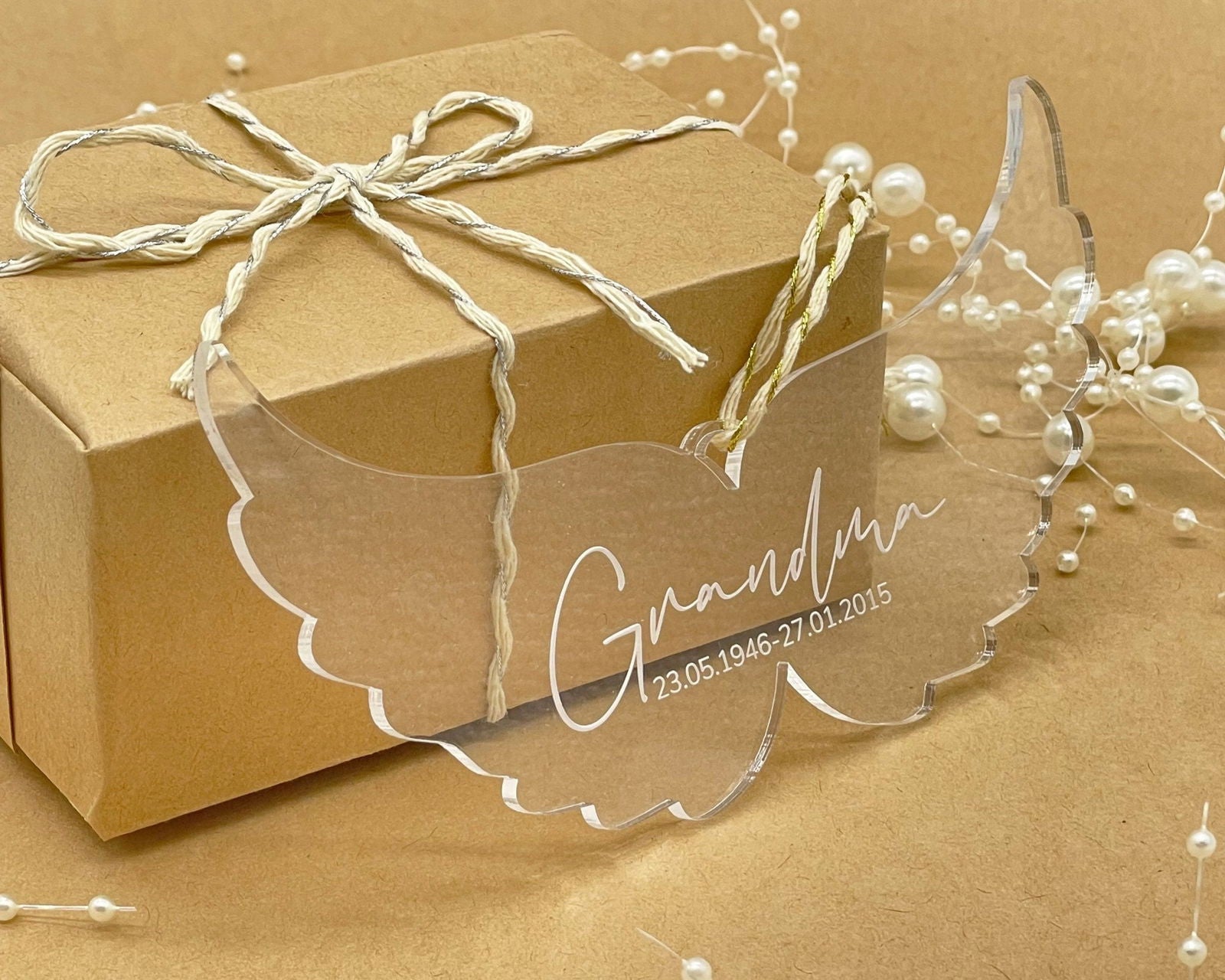 Angel Christmas Bauble clear acrylic sample