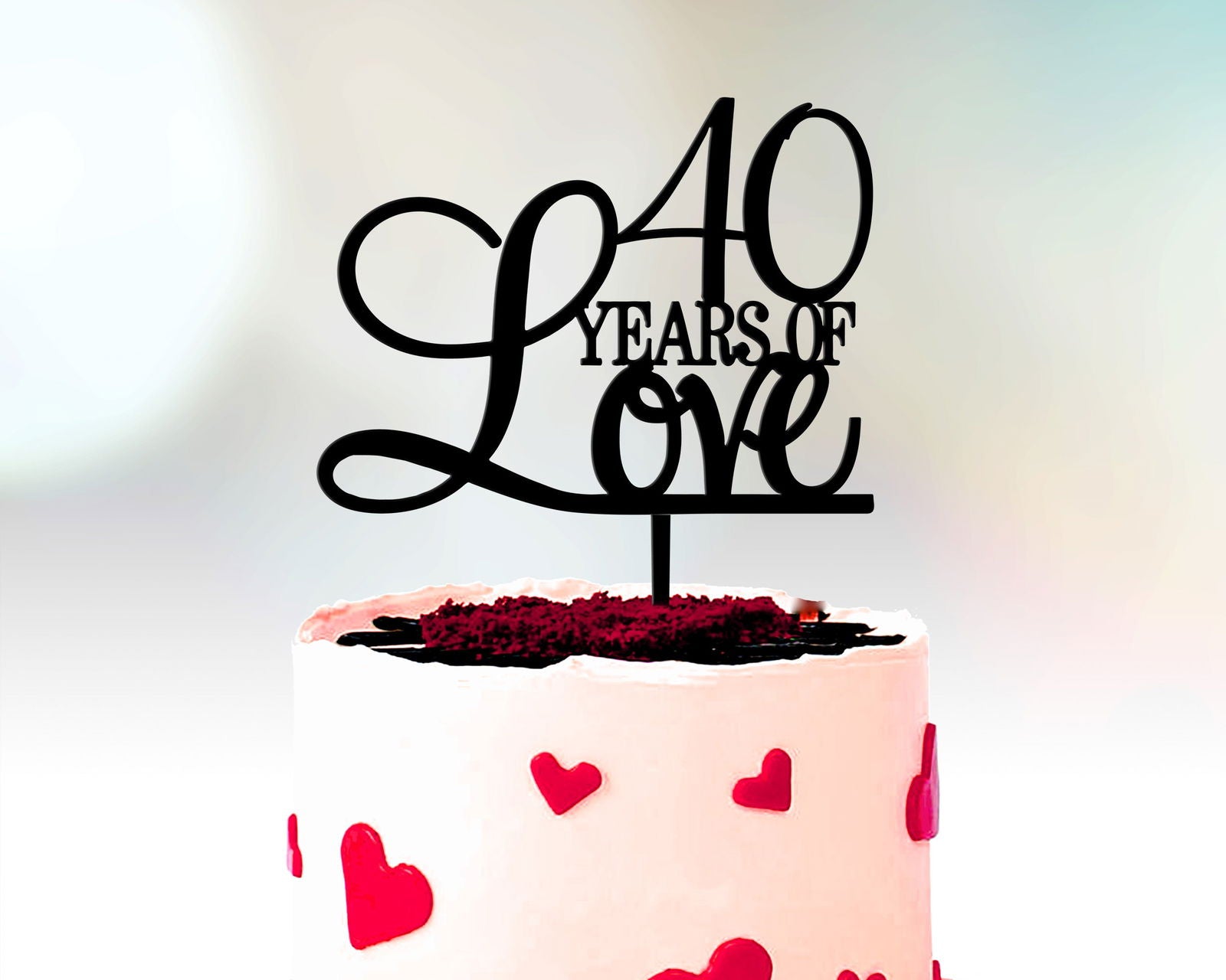Anniversary Cake Topper - Years of Love black option