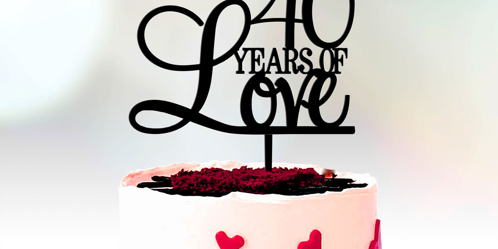 Anniversary Cake Topper - Years of Love black option