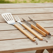 BBQ 3-Piece Gift Set - Engraved Bamboo Case Father's Day Gift for Dad