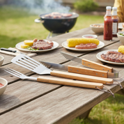 BBQ 3-Piece Gift Set - Engraved Bamboo Case Father's Day Gift for Dad