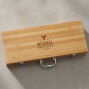 BBQ 5-Piece Gift Set - Engraved Bamboo Case Father's Day Gift for Dad