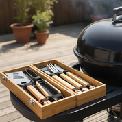 BBQ 5-Piece Gift Set - Engraved Bamboo Case Father's Day Gift for Dad