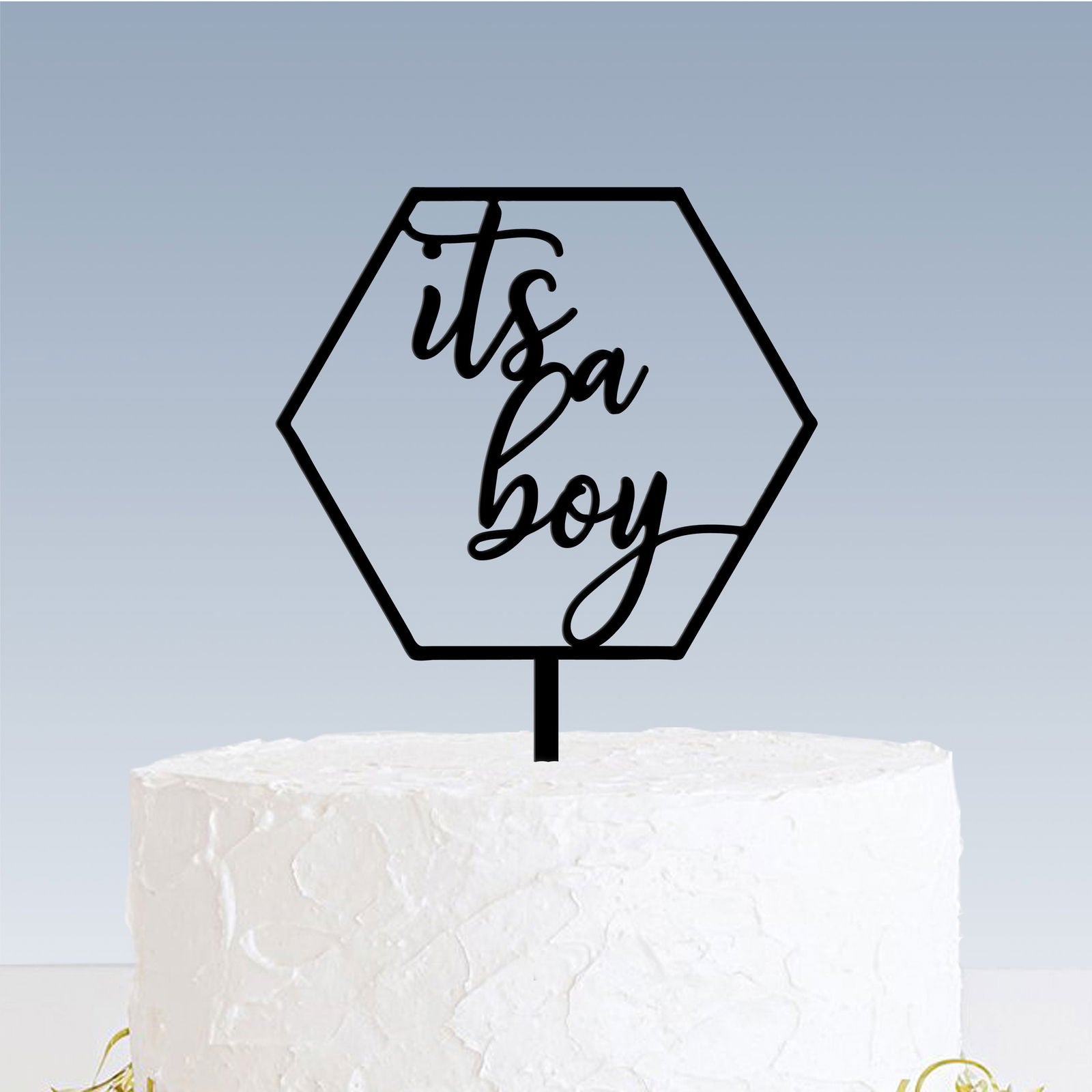 Baby Shower Cake Topper - its a boy black option