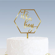 Baby Shower Cake Topper - its a boy gold option