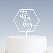 Baby Shower Cake Topper - its a boy white option