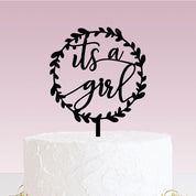 Baby Shower Cake Topper - its a girl black option