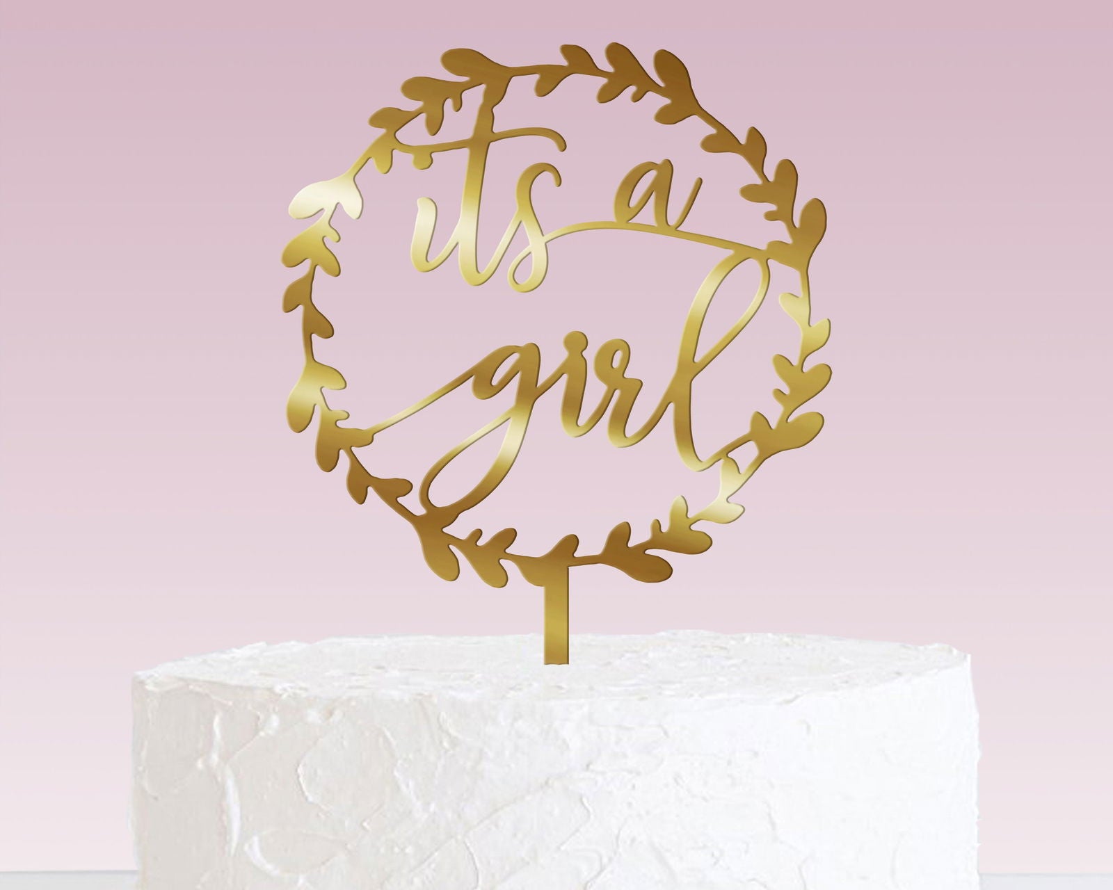 Baby Shower Cake Topper - its a girl gold option