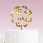 Baby Shower Cake Topper - its a girl gold option