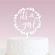 Baby Shower Cake Topper - its a girl white option