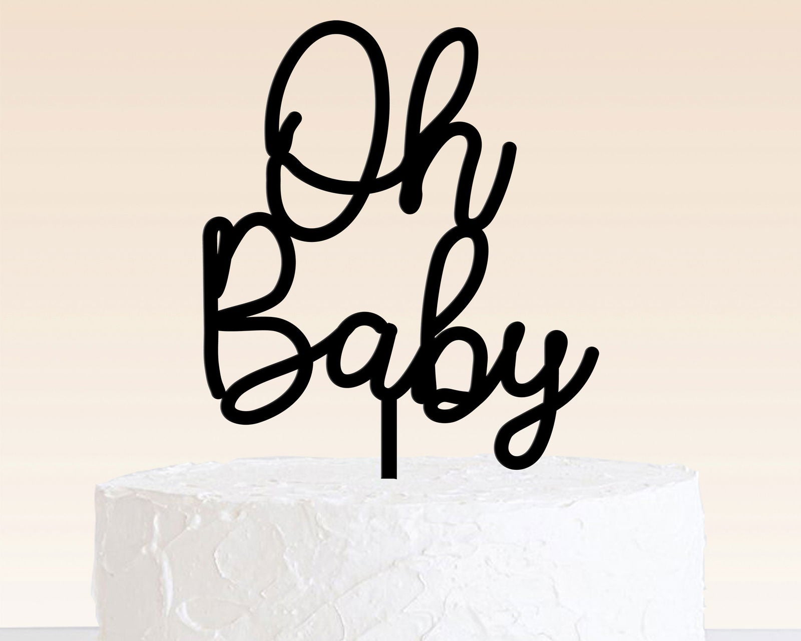 Baby Shower Cake Topper - Oh baby black option