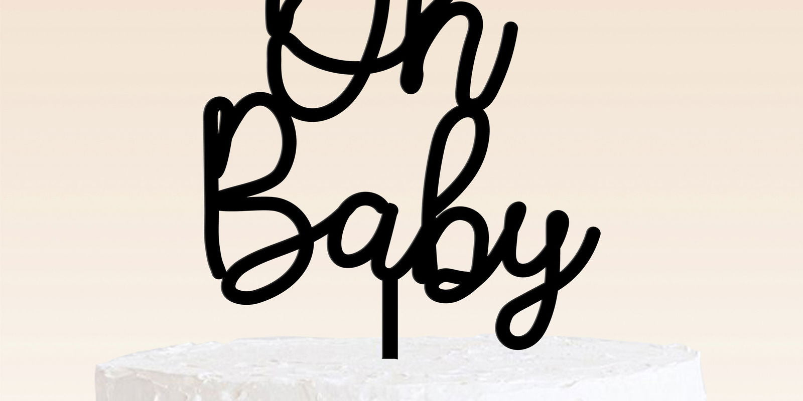 Baby Shower Cake Topper - Oh baby black option