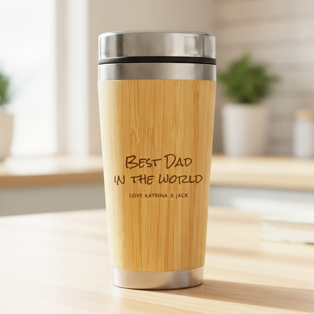 Personalised Bamboo Coffee Cup For Dad