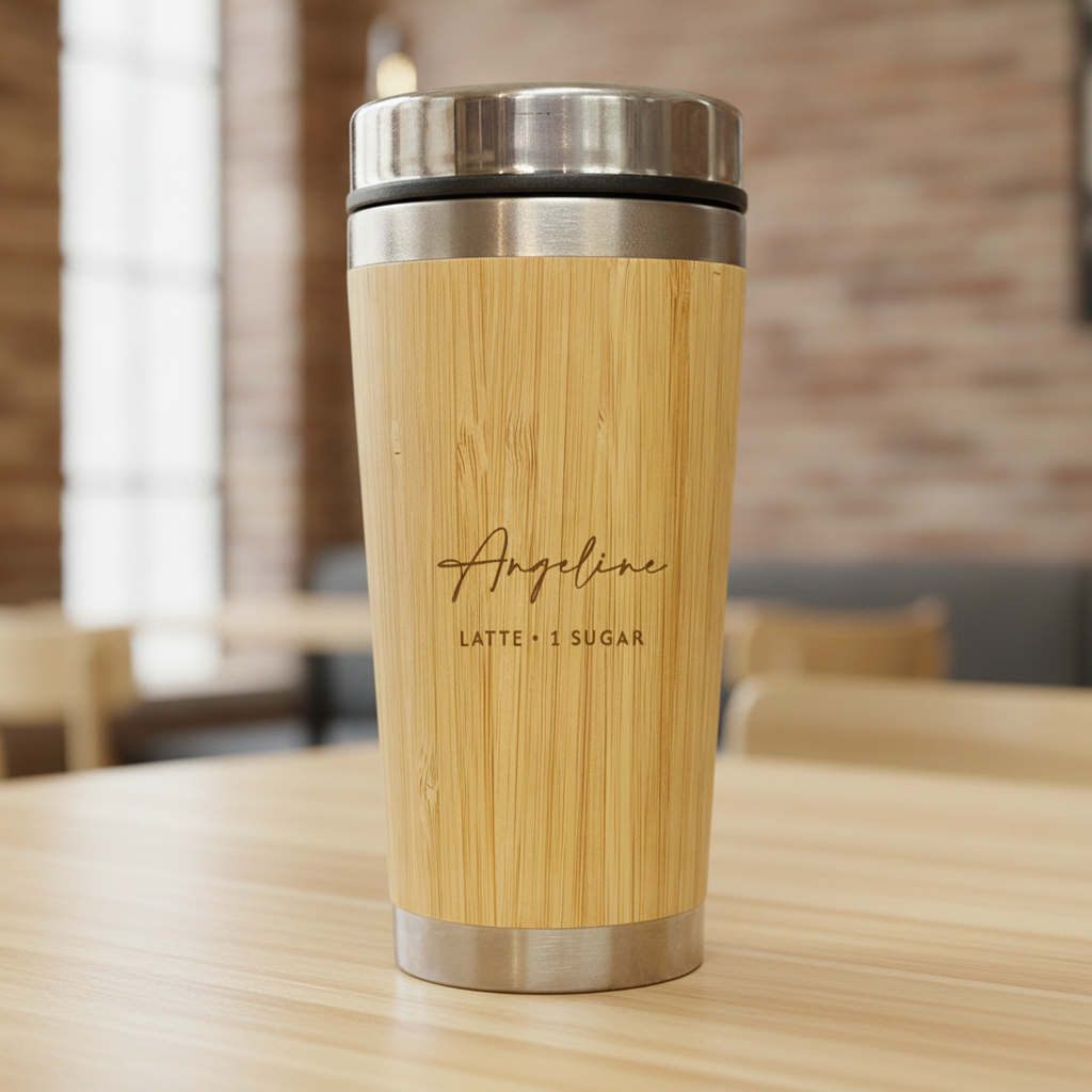 Personalised Bamboo Coffee Cup