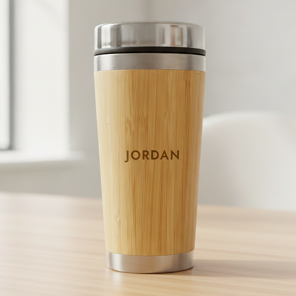 Personalised Bamboo Coffee Cup