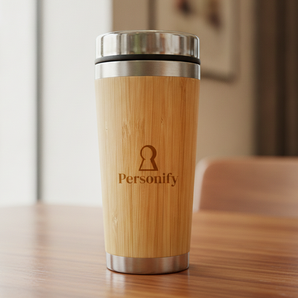 Personalised Corporate Bamboo Coffee Cup (450 ml)
