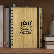 Personalised Bamboo Notebook & Pen Set - Father's Day Gift for Dad