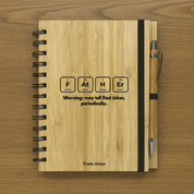 Personalised Bamboo Notebook & Pen Set - Father's Day Gift for Dad