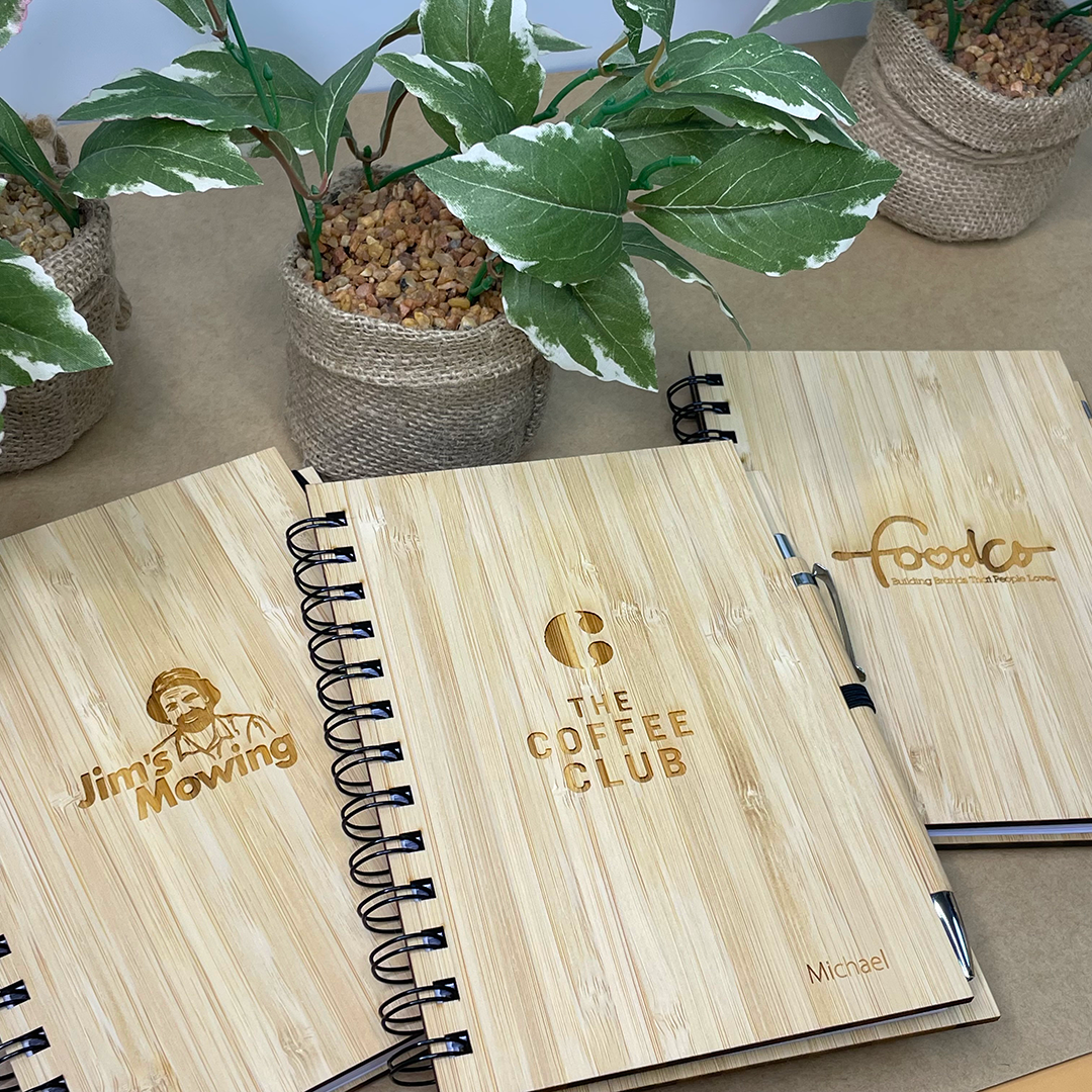 Personalised Bamboo Notebook & Pen Set - Father's Day Gift for Dad