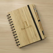 Bamboo Corporate Notebook & Pen Set with Custom Logo