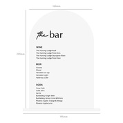 Wedding Bar Menu Sign - Engraved Acrylic Drinks Menu