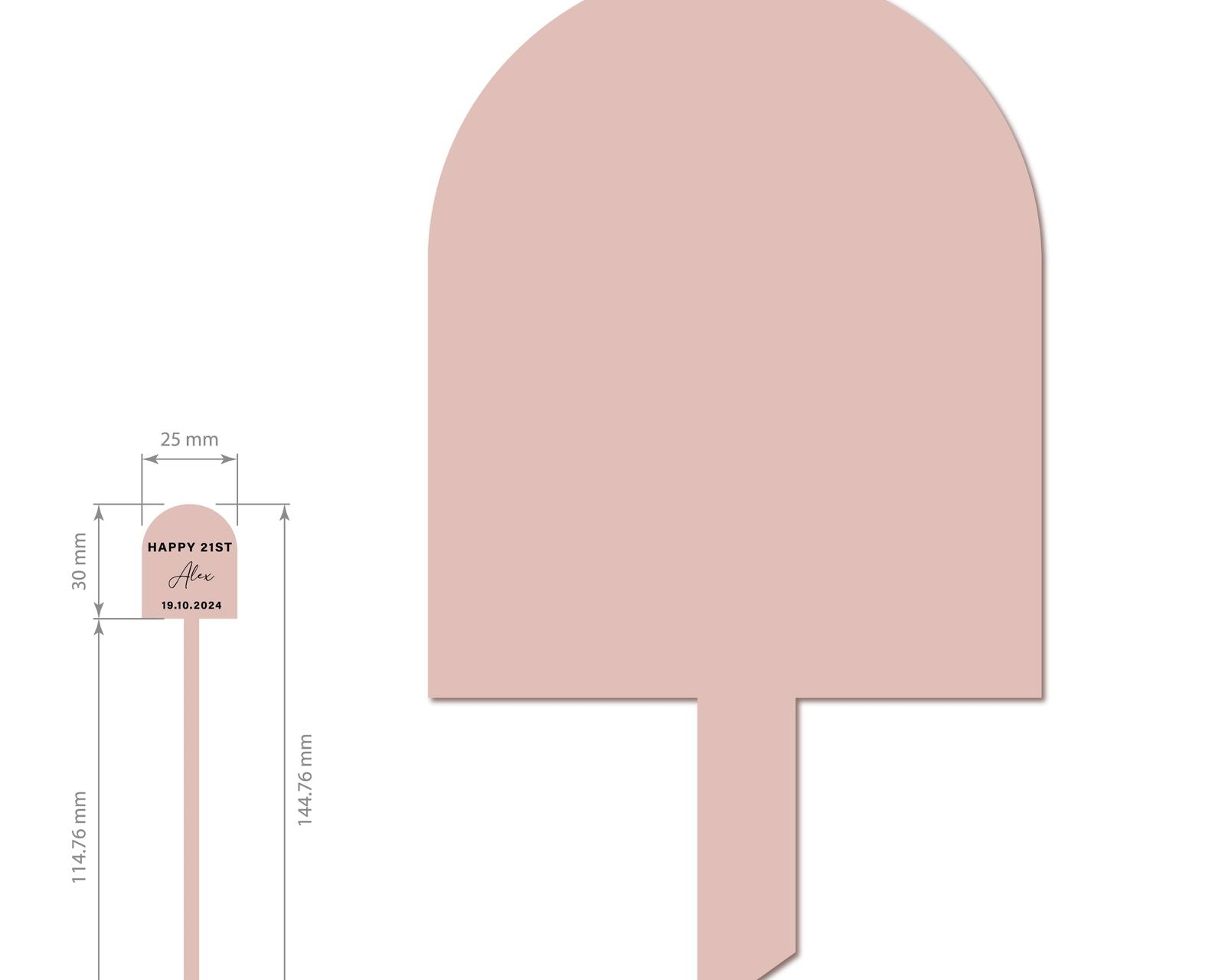 Birthday Arch Drink Stirrers - Rose gold template