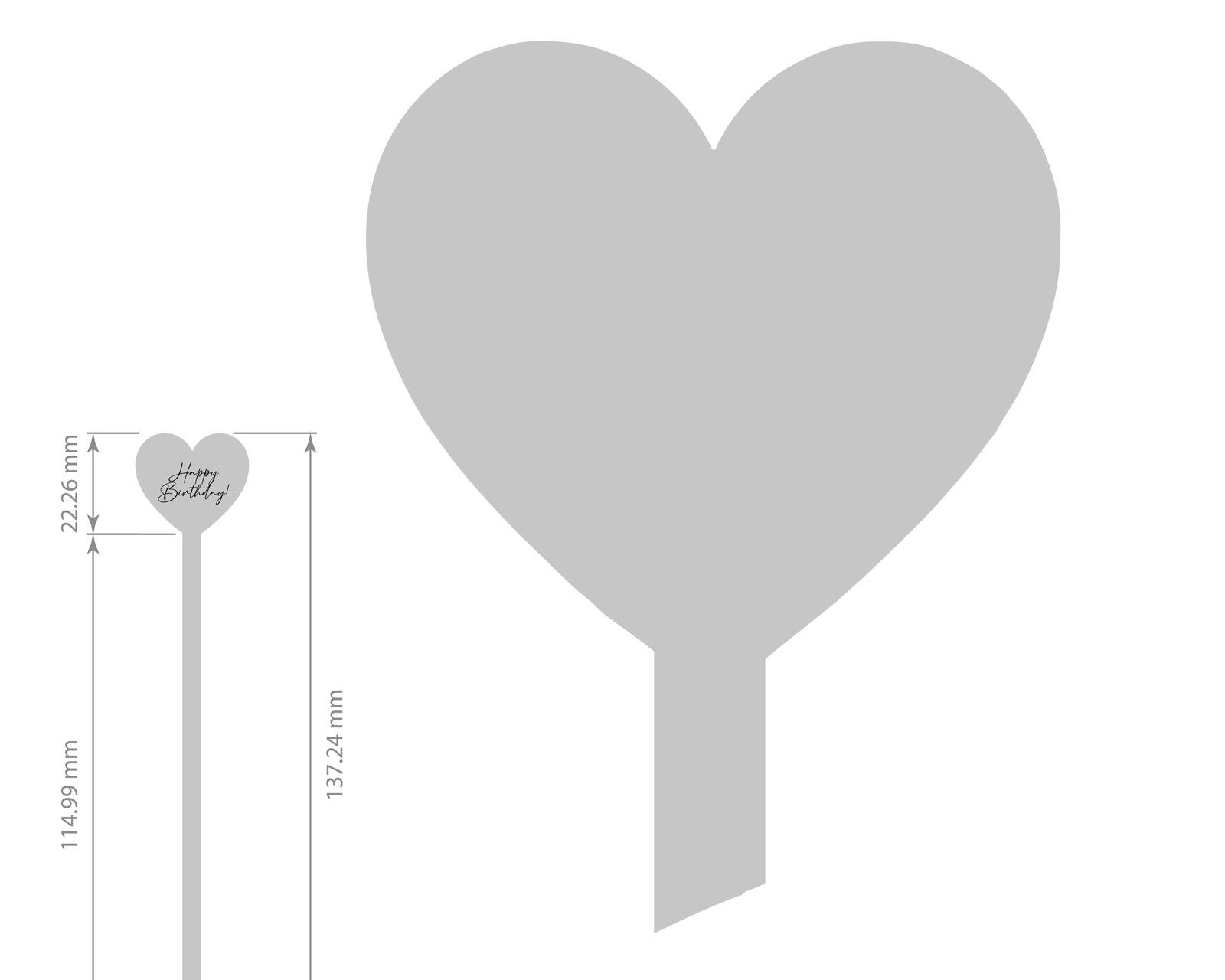Birthday Heart Drink Stirrers - clear template