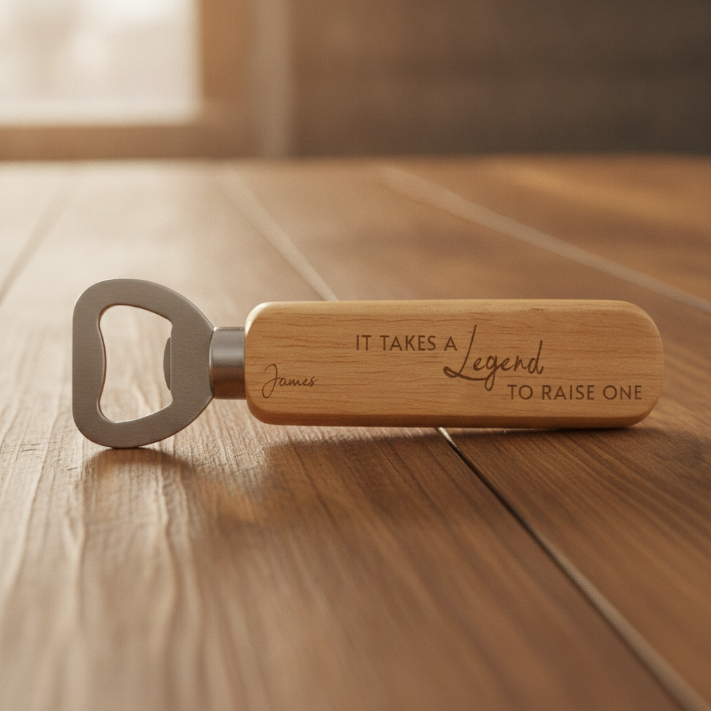 Engraved Wooden Bottle Opener for Dad