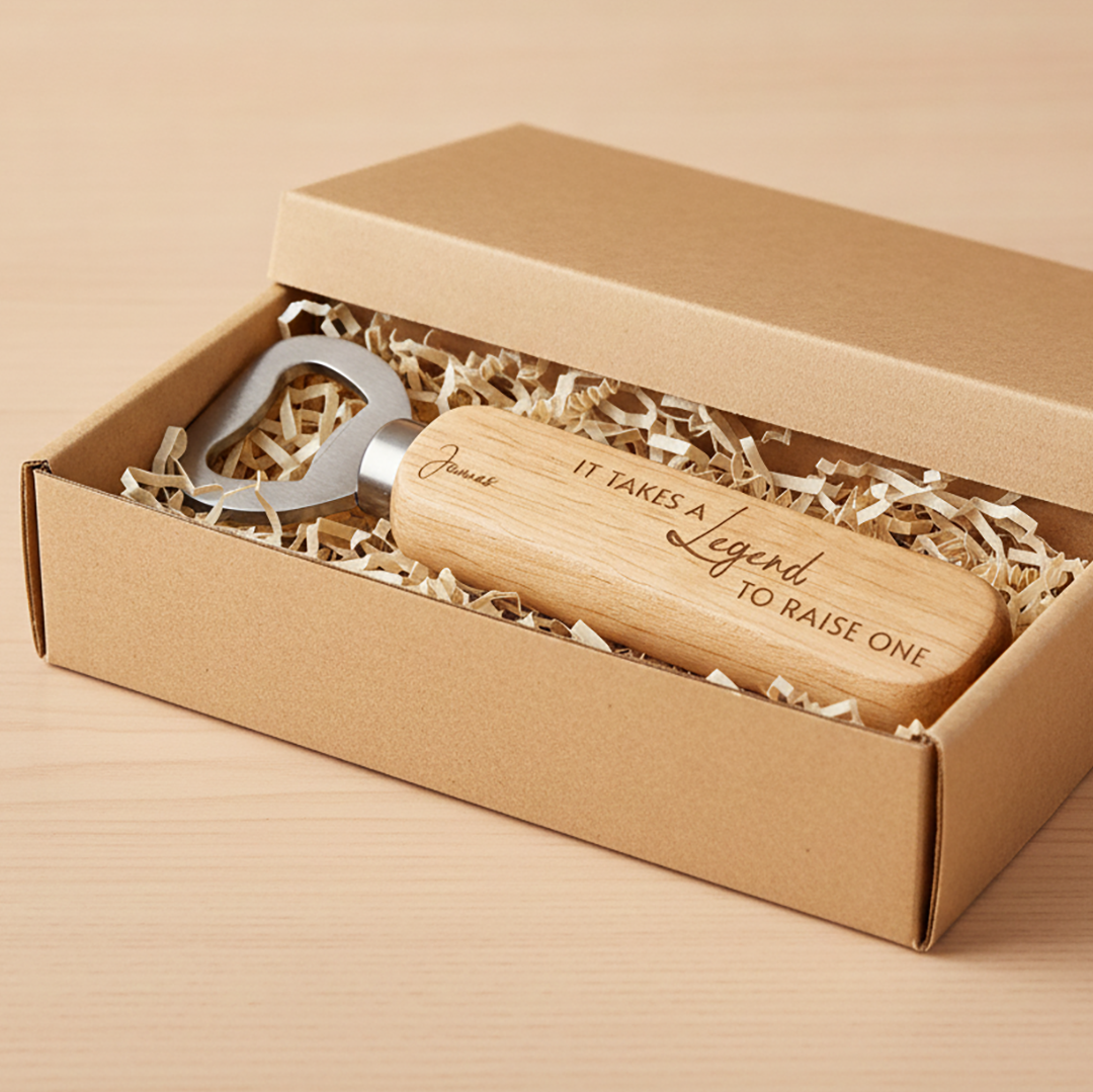 Engraved Wooden Bottle Opener for Dad