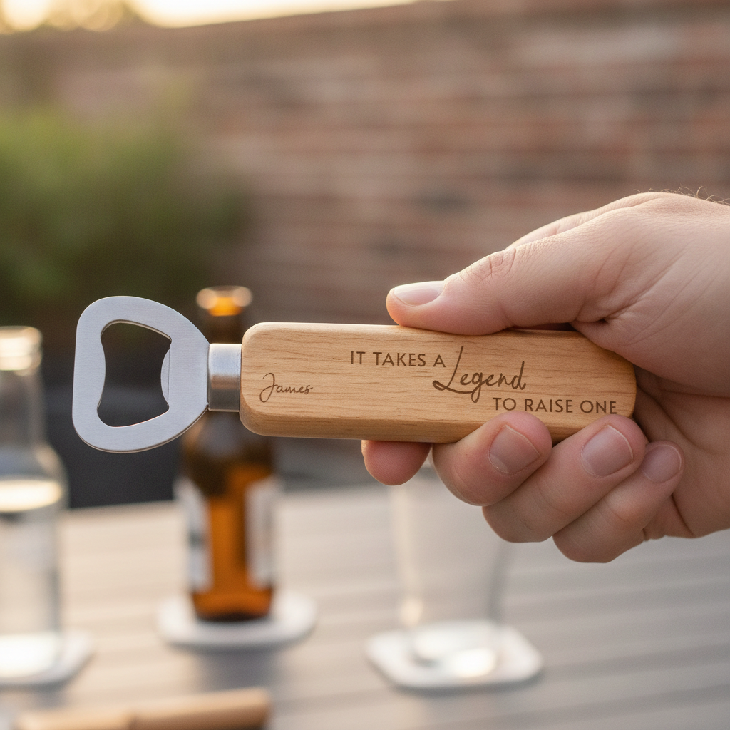Engraved Wooden Bottle Opener for Dad