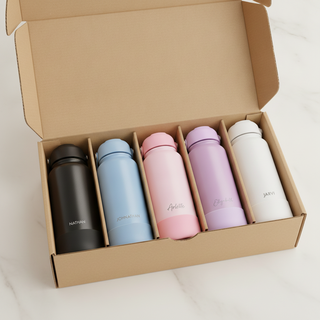 Engraved Stainless Steel Drink Bottle with Detachable Silicone Base (950ml)
