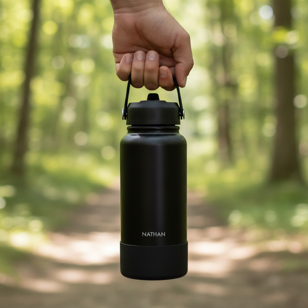 Engraved Stainless Steel Drink Bottle with Detachable Silicone Base (950ml)