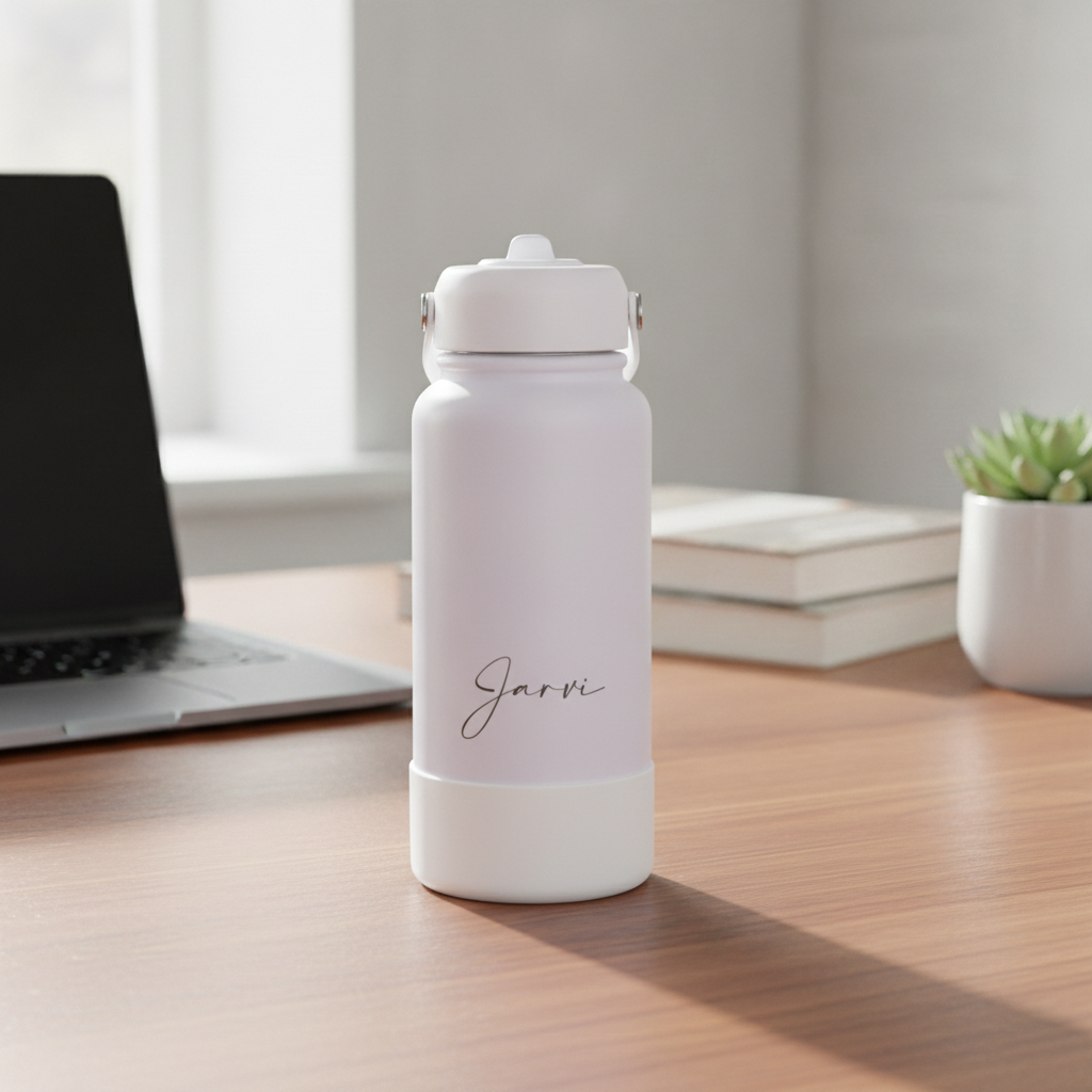 Engraved Stainless Steel Drink Bottle with Detachable Silicone Base (950ml)