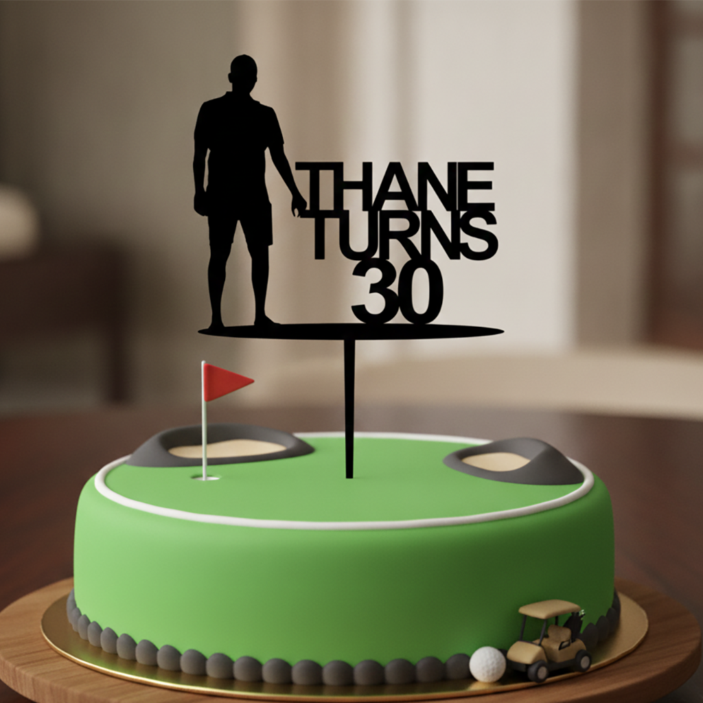 Silhouette Cake Topper - Made From Your Photo (Any Name & Age)