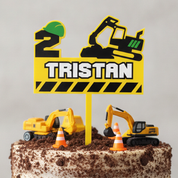 Construction Acrylic Cake Topper (Any Name & Age)