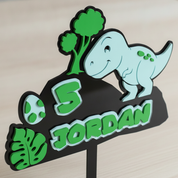 Dinosaur Acrylic Cake Topper (Any Name & Age)