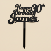 Happy Birthday Acrylic Cake Topper in Funky Font (Any Name & Age)