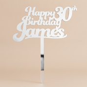 Happy Birthday Acrylic Cake Topper in Funky Font (Any Name & Age)