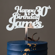 Happy Birthday Acrylic Cake Topper in Funky Font (Any Name & Age)