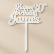 Happy Birthday Acrylic Cake Topper in Funky Font (Any Name & Age)