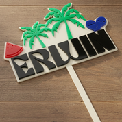 Tropical Summer Party Acrylic Cake Topper (Any Name)