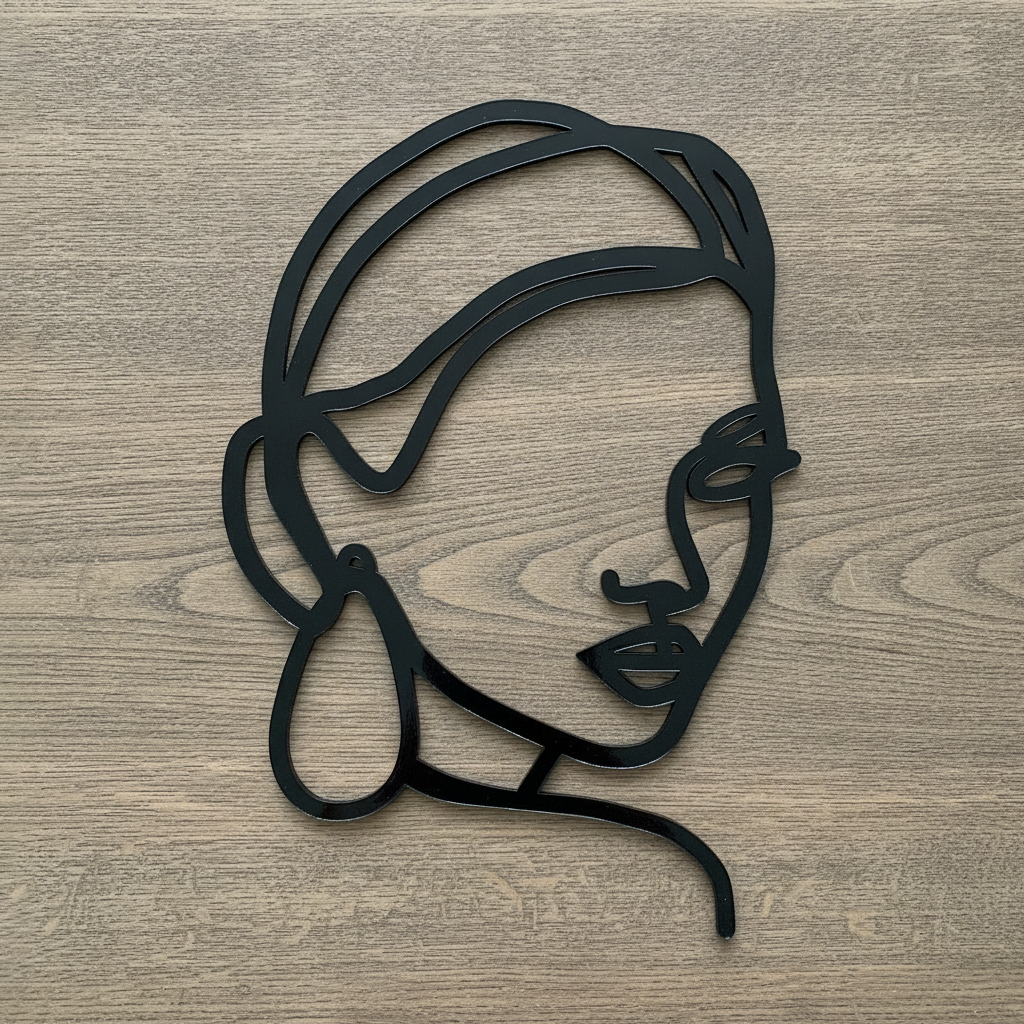 Face Line Drawing Custom Cake Topper - Made From Your Photo