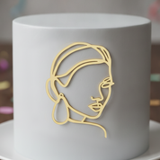 Face Line Drawing Custom Cake Topper - Made From Your Photo