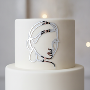 Face Line Drawing Custom Cake Topper - Made From Your Photo
