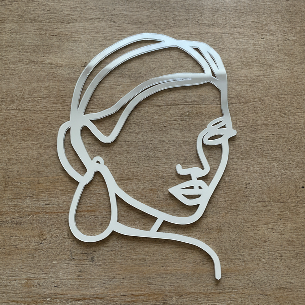 Face Line Drawing Custom Cake Topper - Made From Your Photo
