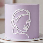 Face Line Drawing Custom Cake Topper - Made From Your Photo