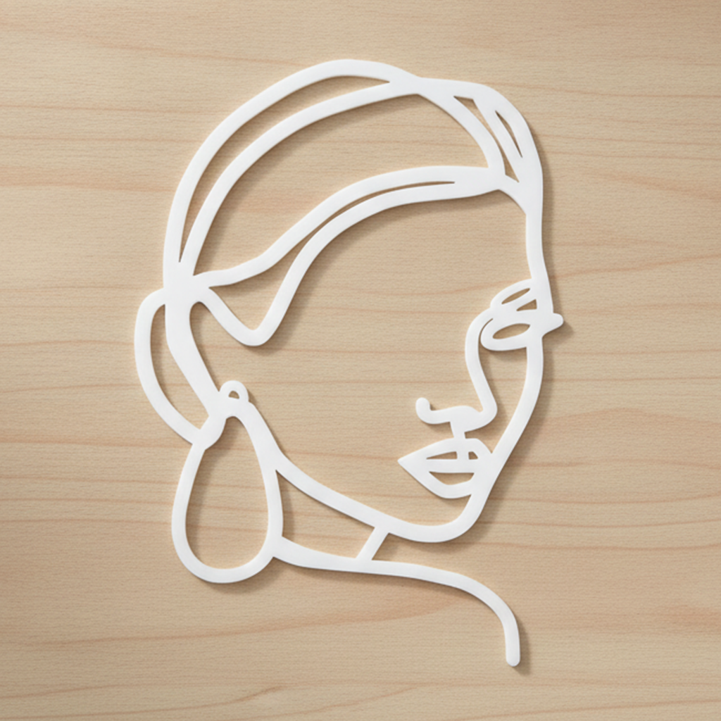 Face Line Drawing Custom Cake Topper - Made From Your Photo
