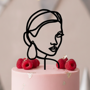 Face Line Drawing Custom Cake Topper - Made From Your Photo