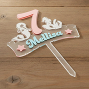 Mermaid Underwater Ocean Acrylic Cake Topper (Any Name & Age)