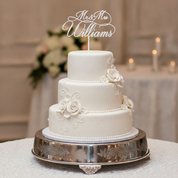 Mr & Mrs Acrylic Cake Topper for Wedding, Engagement & Anniversary (Personalised with Surname)